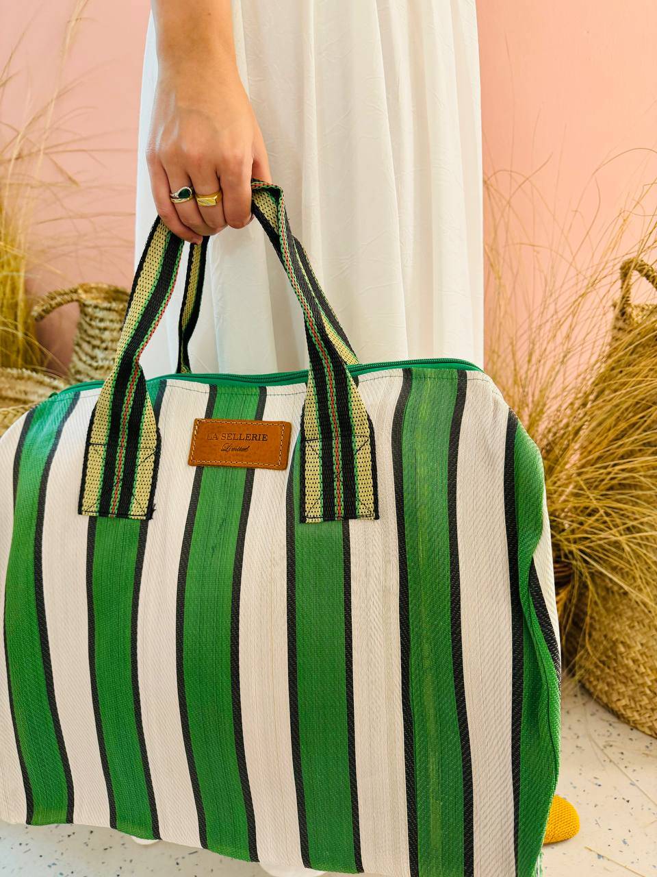 La Sellerie borsone TULUM verde Sottocosto