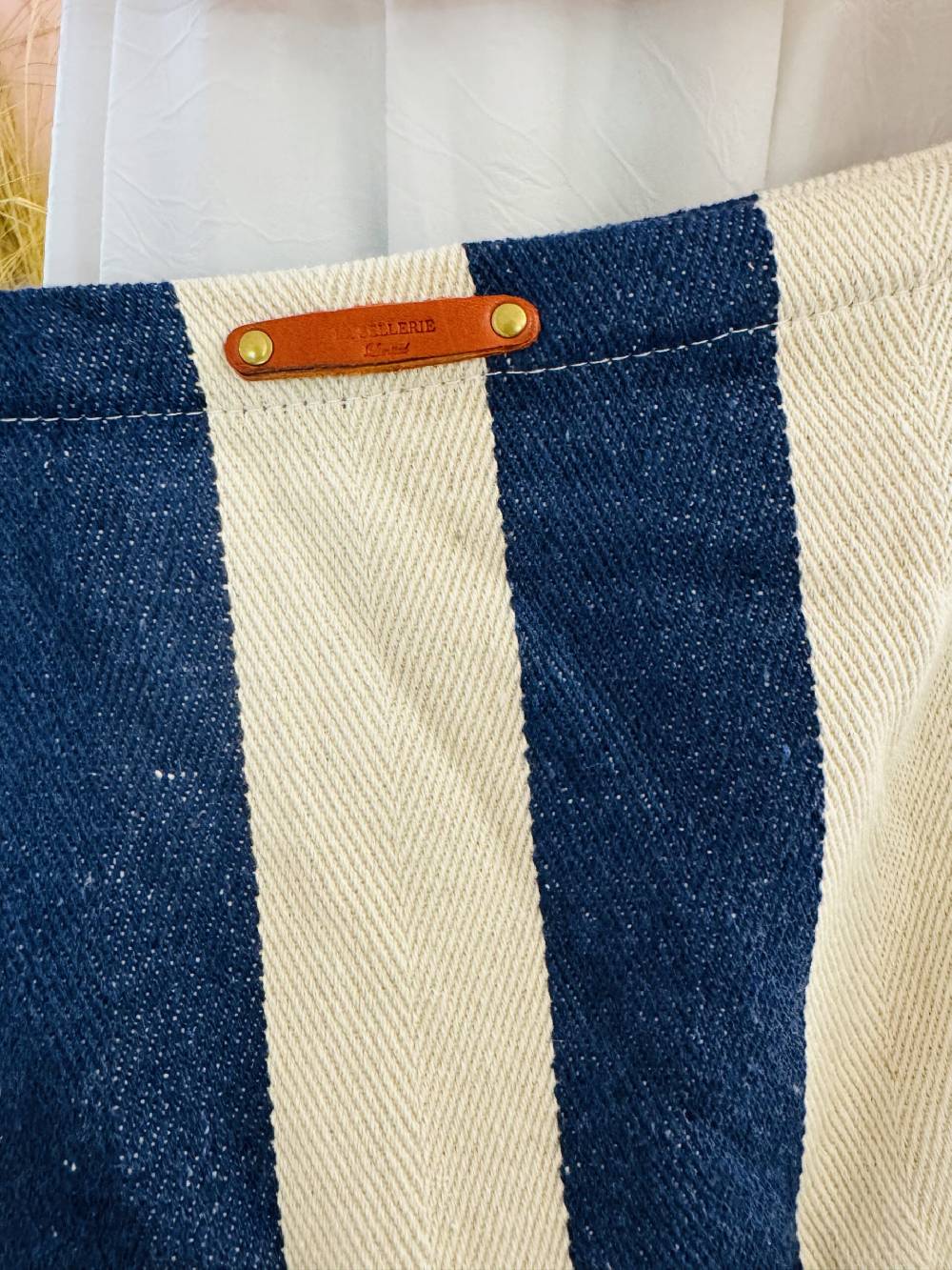 La Sellerie Portofino bag blu righe larghe Vendita Economica