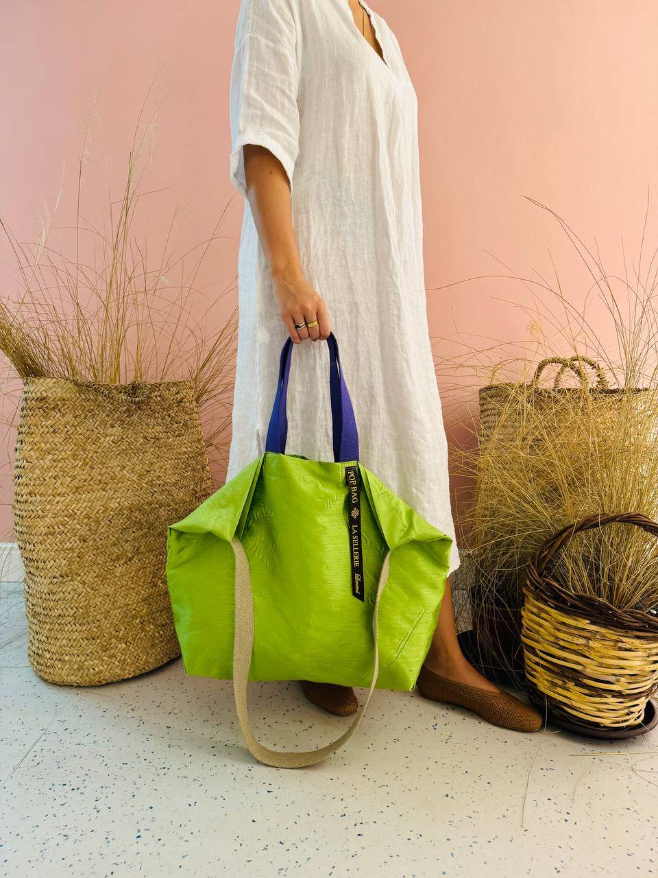 La Sellerie POP BAG Shantung verde mela Affare Del Giorno
