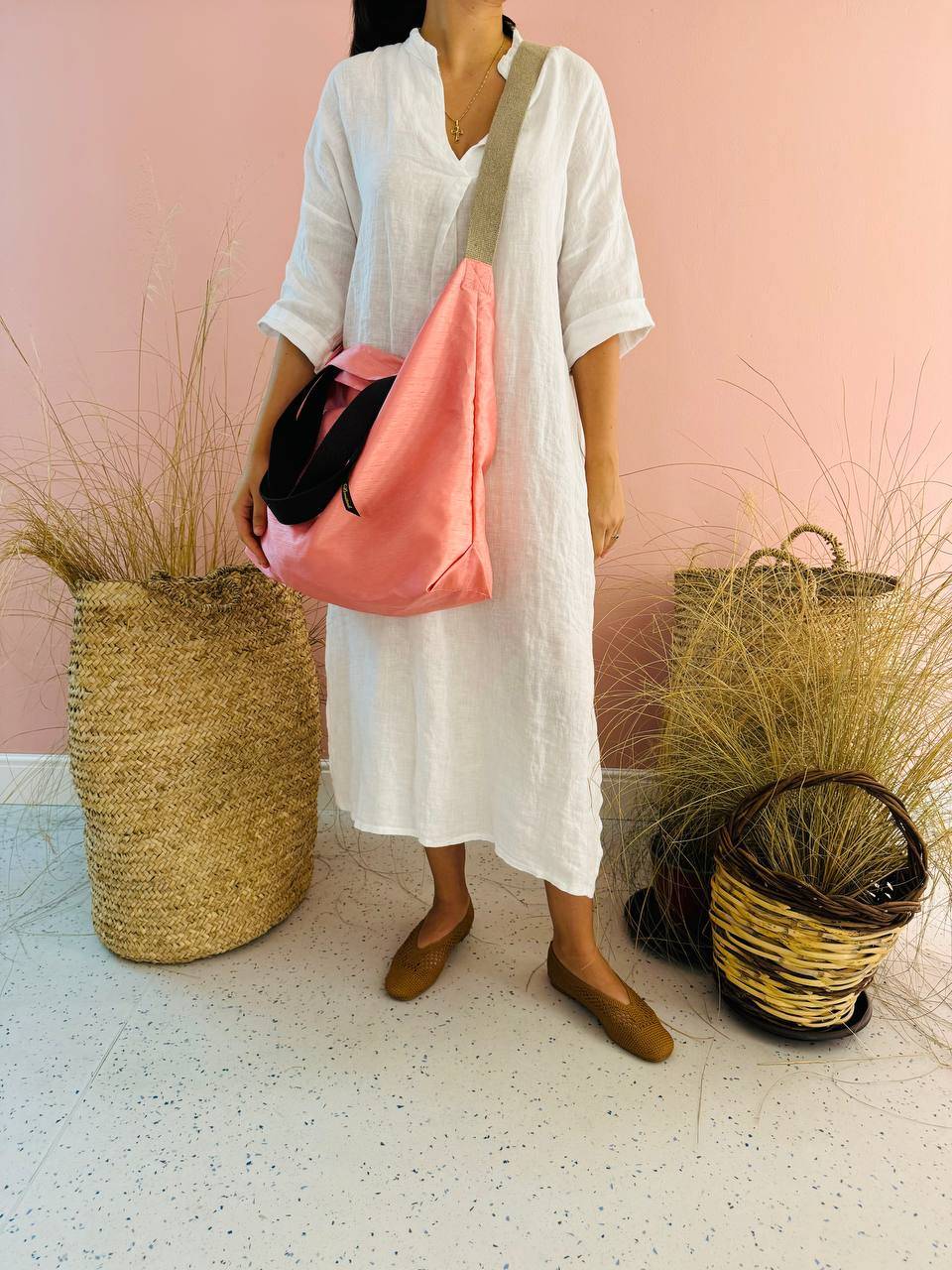 La Sellerie POP BAG Shantung rosa Prezzo Ridotto