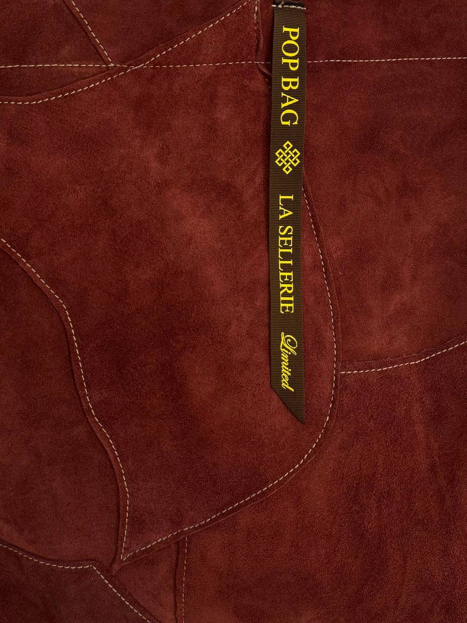 La Sellerie POP BAG suede dark red PATCHWORK Novità