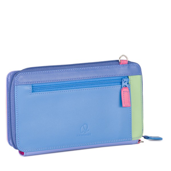 Mywalit Portafoglio multifunzione con zip su tre lati e tracolla Viola Promozione Limitata