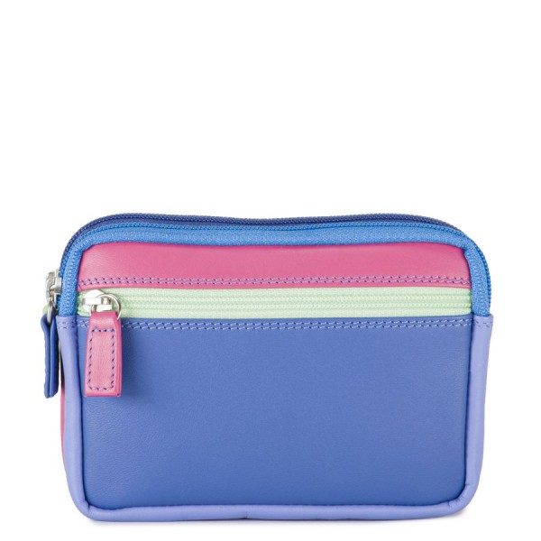 Mywalit Portafoglio/Astuccio in Pelle con doppia Zip Viola Moda