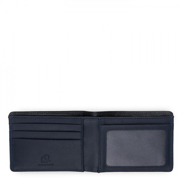 Mywalit Portafoglio jeans da uomo con tecnologia RFID Nero-Blu Sottocosto
