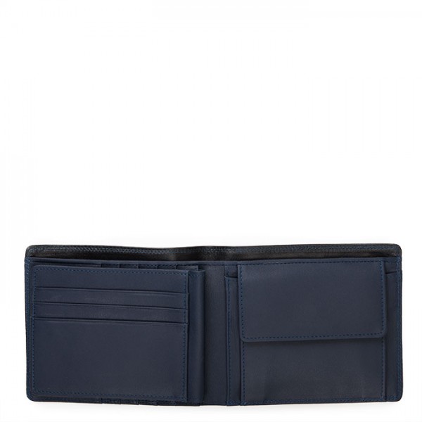 Mywalit Portafoglio da uomo grande con lente e protezione RFID Nero-Blu Outlet