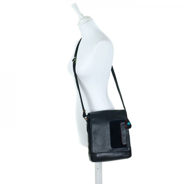 Mywalit Borsa a tracolla Havana con risvolto Black Pace Saldi