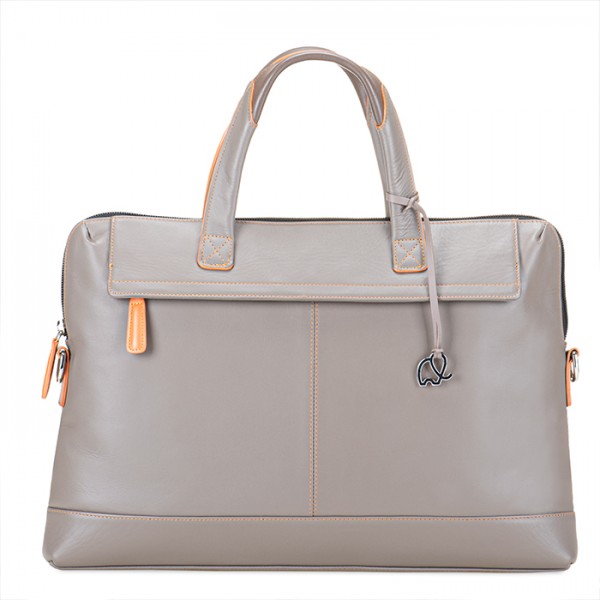 Mywalit Borsa sottile da Lavoro in pelle Fumo