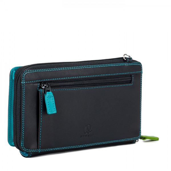 Mywalit Portafoglio multifunzione con zip su tre lati e tracolla Black Pace Acquista Ora