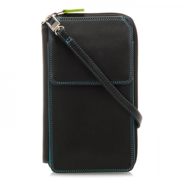 Mywalit Portafoglio multifunzione con zip su tre lati e tracolla Black Pace Acquista Ora