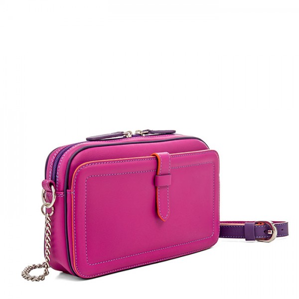 Mywalit Borsa a Tracolla in Pelle Piccola Sangria Multi Convenienza