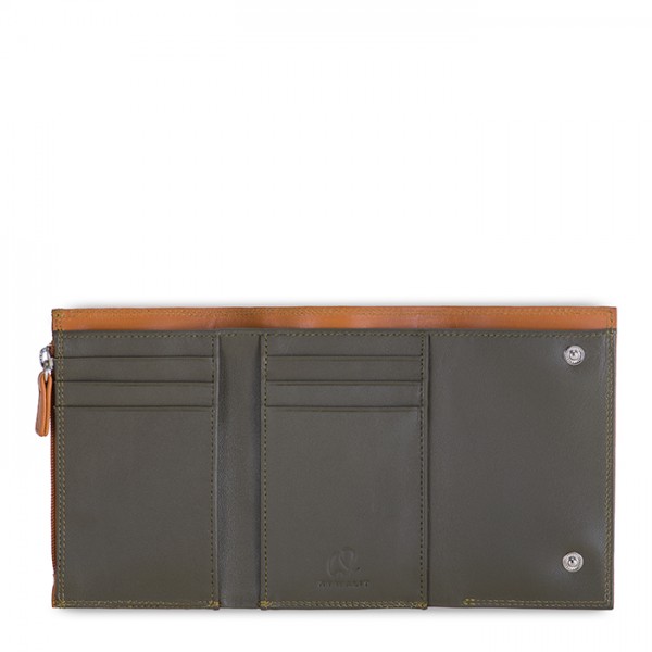 Mywalit Portafoglio da uomo Tri-fold con zip Marrone-Oliva 50% di sconto per tempo limitato