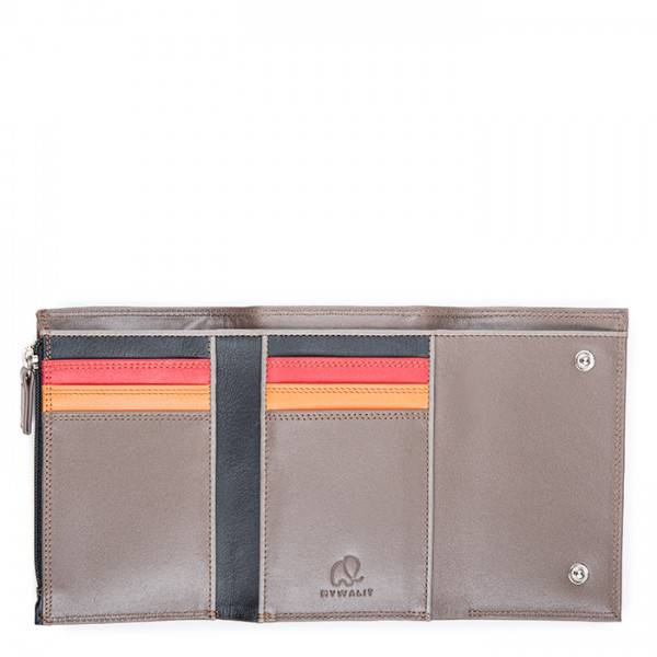 Mywalit Portafoglio da uomo Tri-fold con zip Nappa Fumo Spedizione gratuita