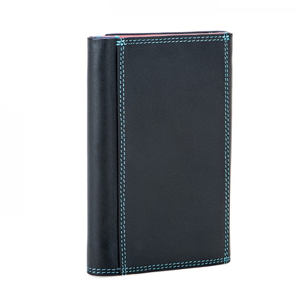 Mywalit Portafoglio da uomo Tri-fold con zip Nappa Black Pace Offerta speciale