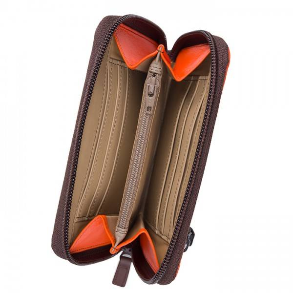 Mywalit Portafoglio Medio in Pelle con Zip Cacao Promozione