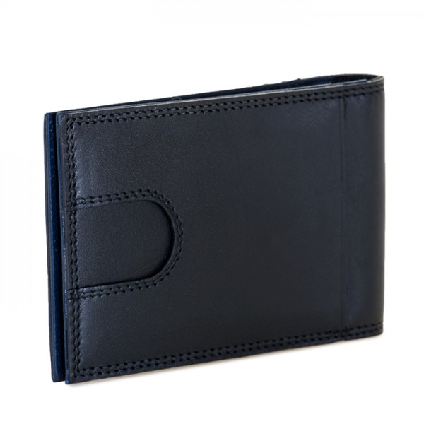 Mywalit Portafoglio da uomo Bi-fold con Portacarte Nero-Blu Vendita Calda