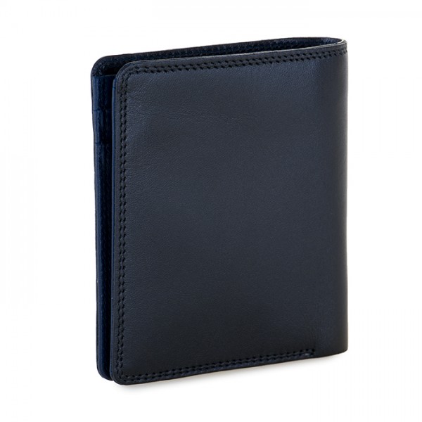 Mywalit Portafoglio da uomo Bi-fold con scomparto estraibile Nero-Blu Nuova