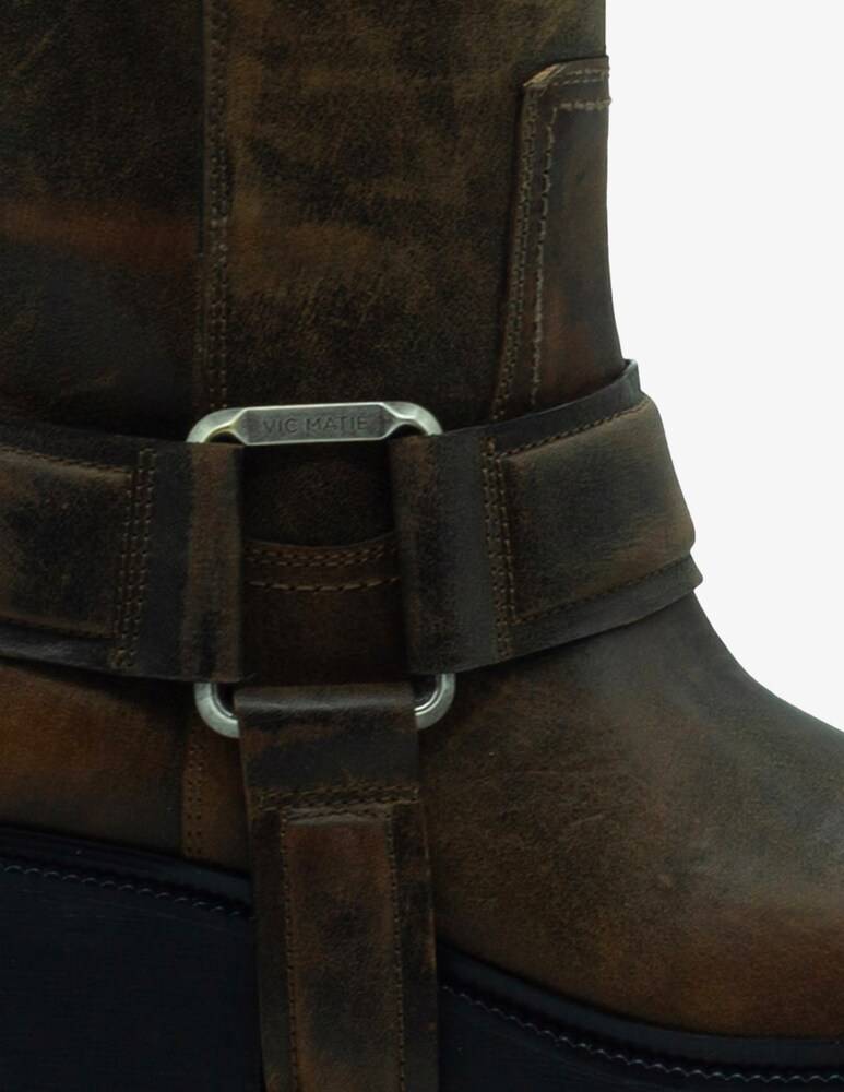 Vic Matié Stivale da sella biker in cuoio vintage Offerte