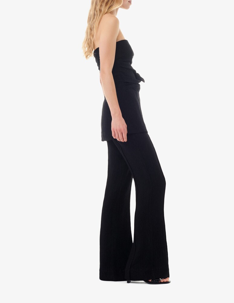 Ganni Pantaloni svasati in crêpe di viscosa stretch 2025