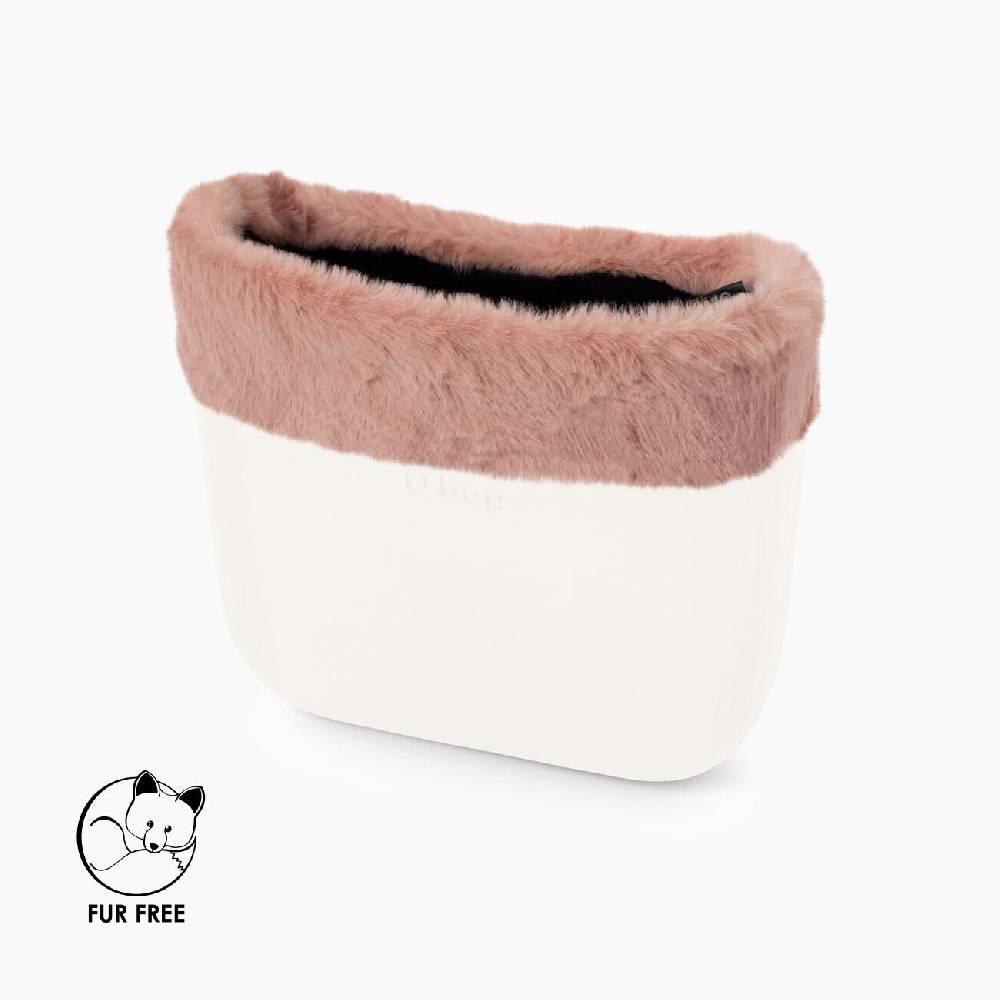 Bordo O bag mini fibra sintetica lapin rex rosa smoke Nuovo