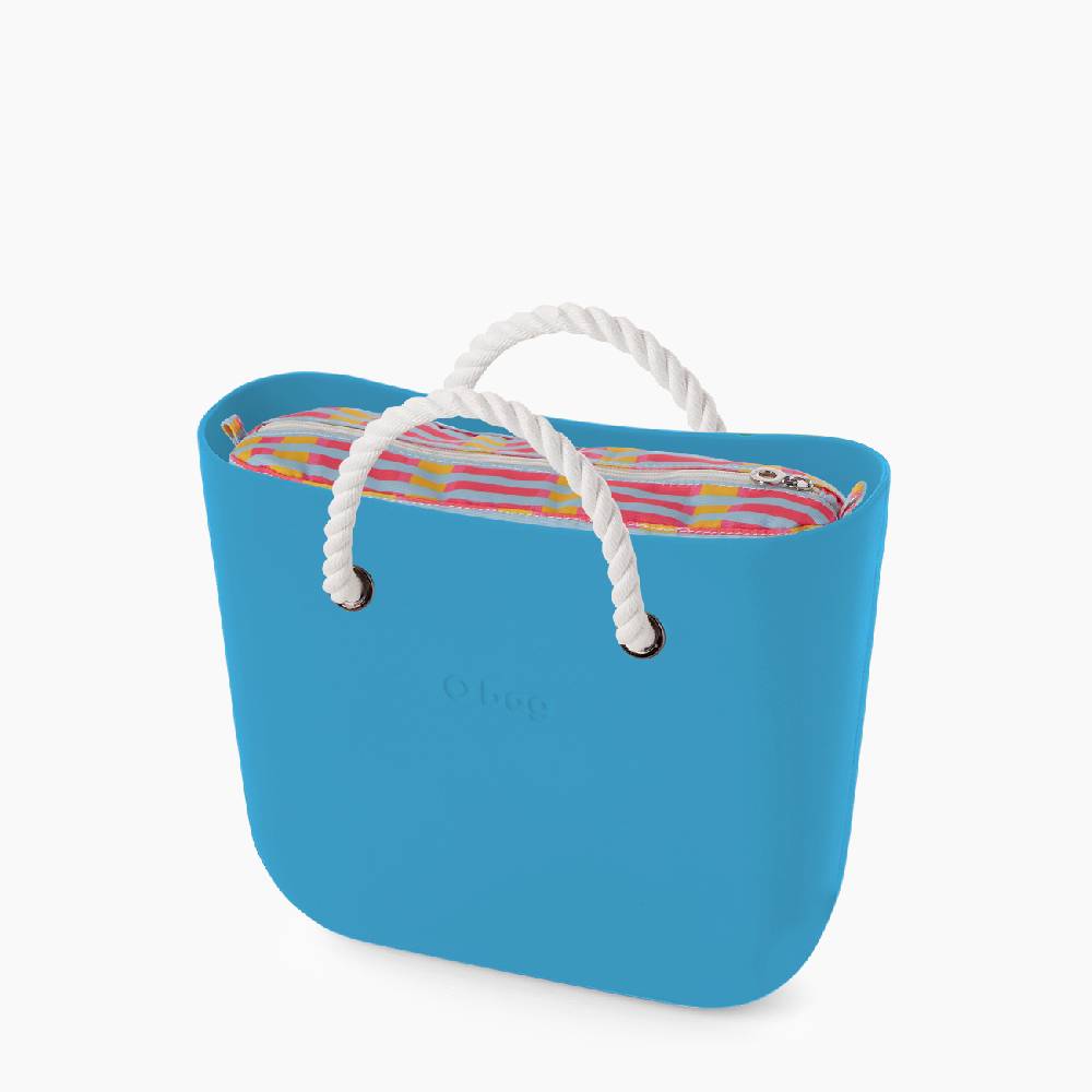 O bag mini aqua e bianco veneziana Vendita Economica