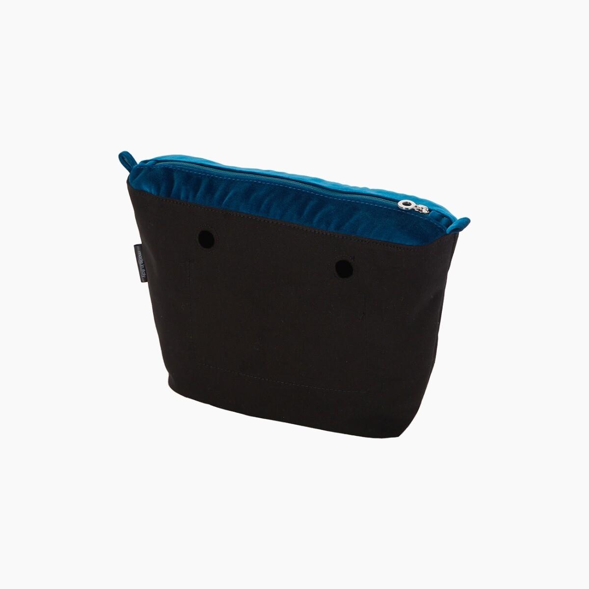 Sacca interna O bag mini tessuto chenille laguna blue