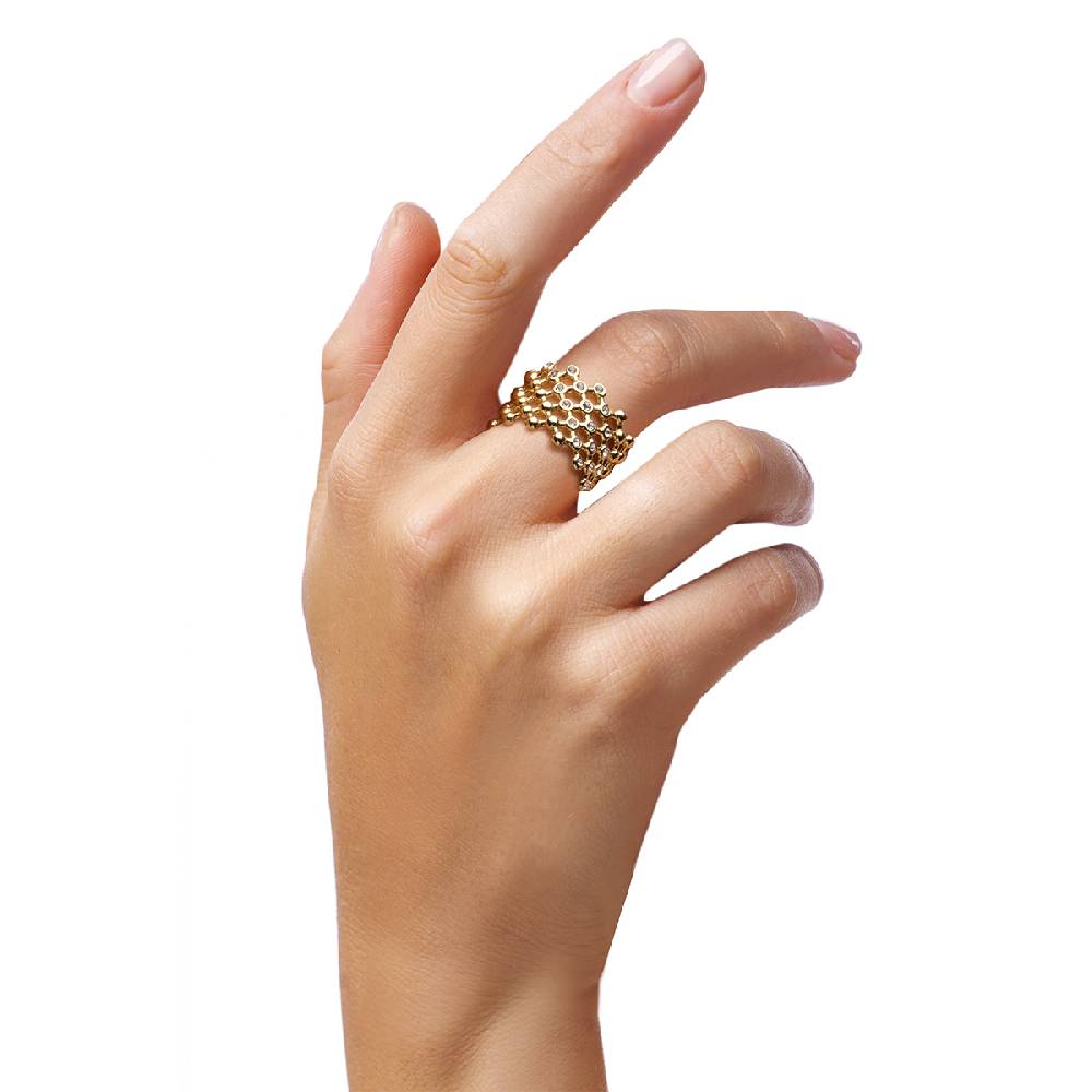 Opsobjects CLAIRE anello color oro fascia con strass Acquista Ora