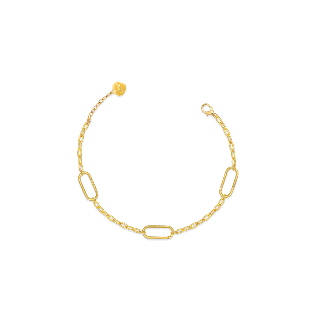 Opsobjects GRACE bracciale con tre maglie ovali diamantate