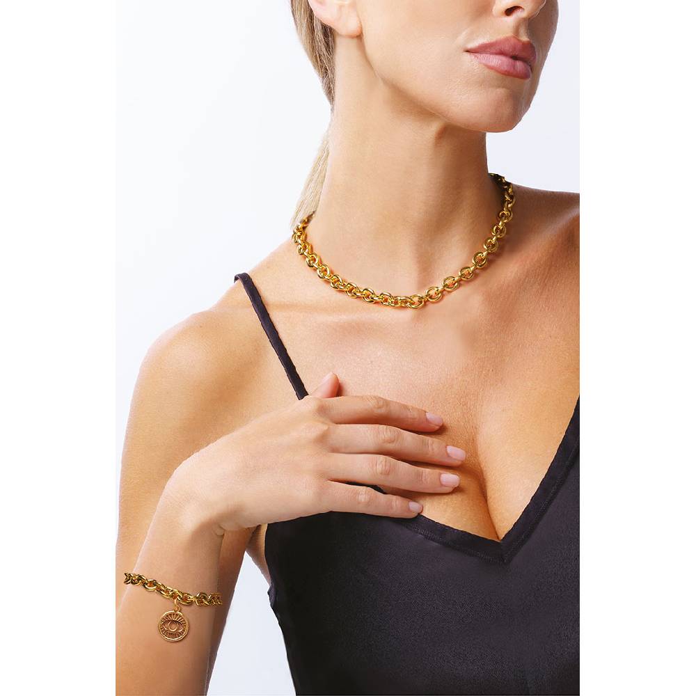 Opsobjects VICTORIA bracciale oro giallo con medaglia occhio 2025