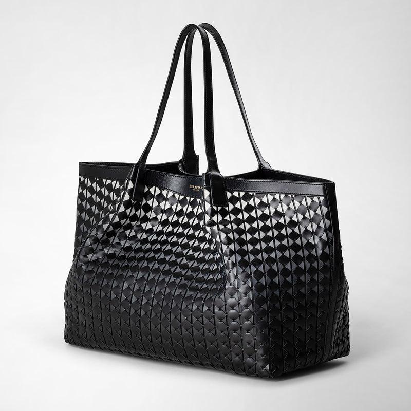 Serapian Tote bag secret in mosaico chiaroscuro Presa