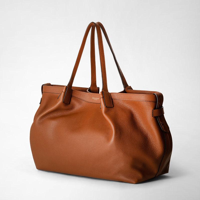Serapian Tote bag secret in pelle rugiada cuoio Offerta