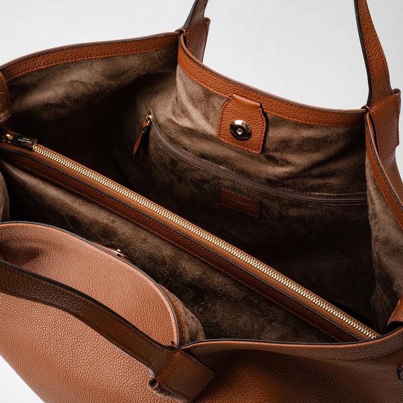 Serapian Tote bag secret in pelle rugiada cuoio Offerta