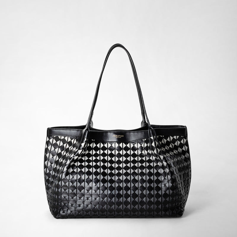 Serapian Tote bag secret piccola in mosaico chiaroscuro Outlet