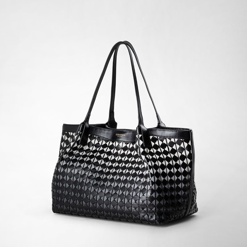 Serapian Tote bag secret piccola in mosaico chiaroscuro Outlet