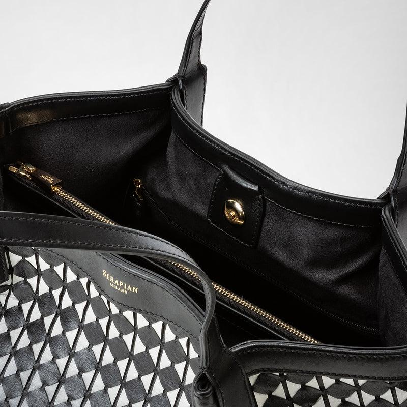 Serapian Tote bag secret piccola in mosaico chiaroscuro Outlet