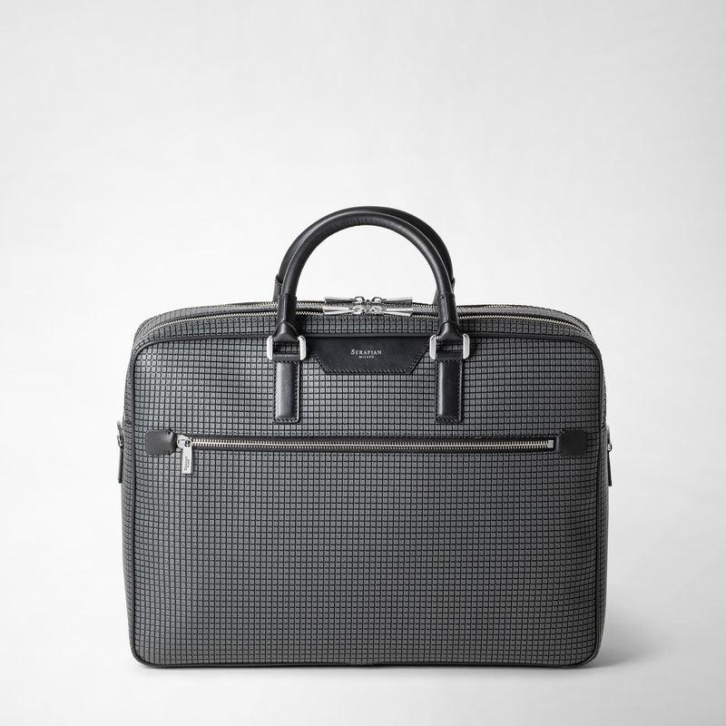 Serapian Borsa business doppio scomparto in stepan nero Vendite Flash