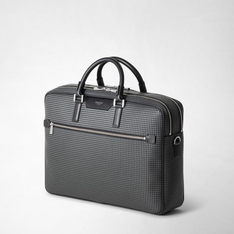 Serapian Borsa business doppio scomparto in stepan nero Vendite Flash
