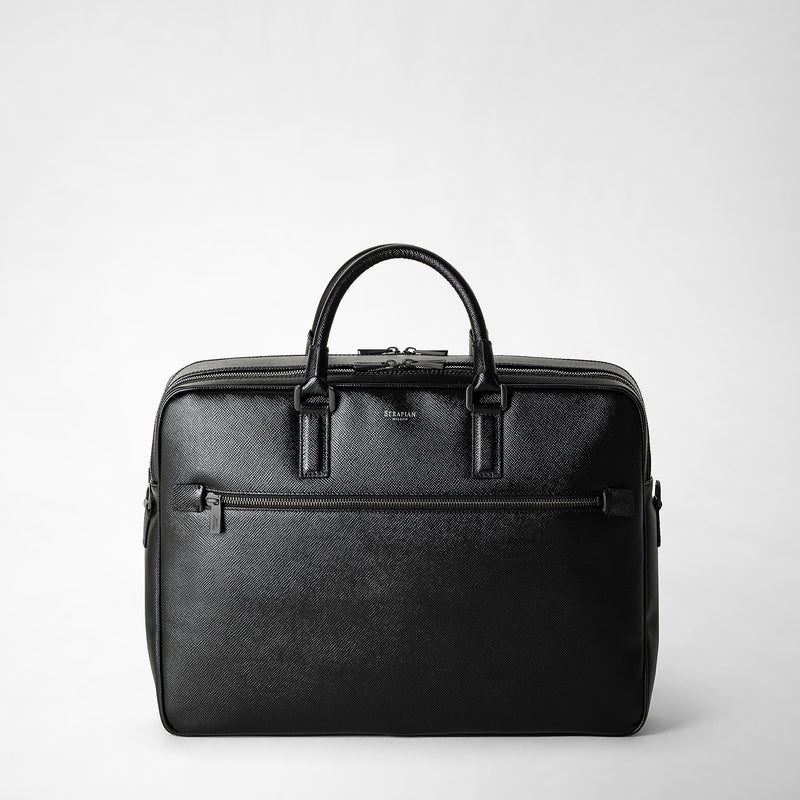 Serapian Borsa business doppio scomparto pelle evoluzione nero Moda
