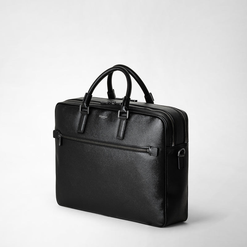 Serapian Borsa business doppio scomparto pelle evoluzione nero Moda