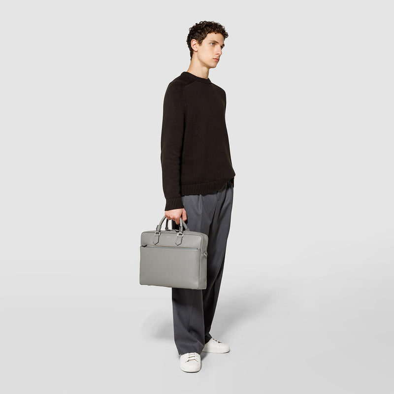 Serapian BORSA BUSINESS SLIM IN PELLE CACHEMIRE