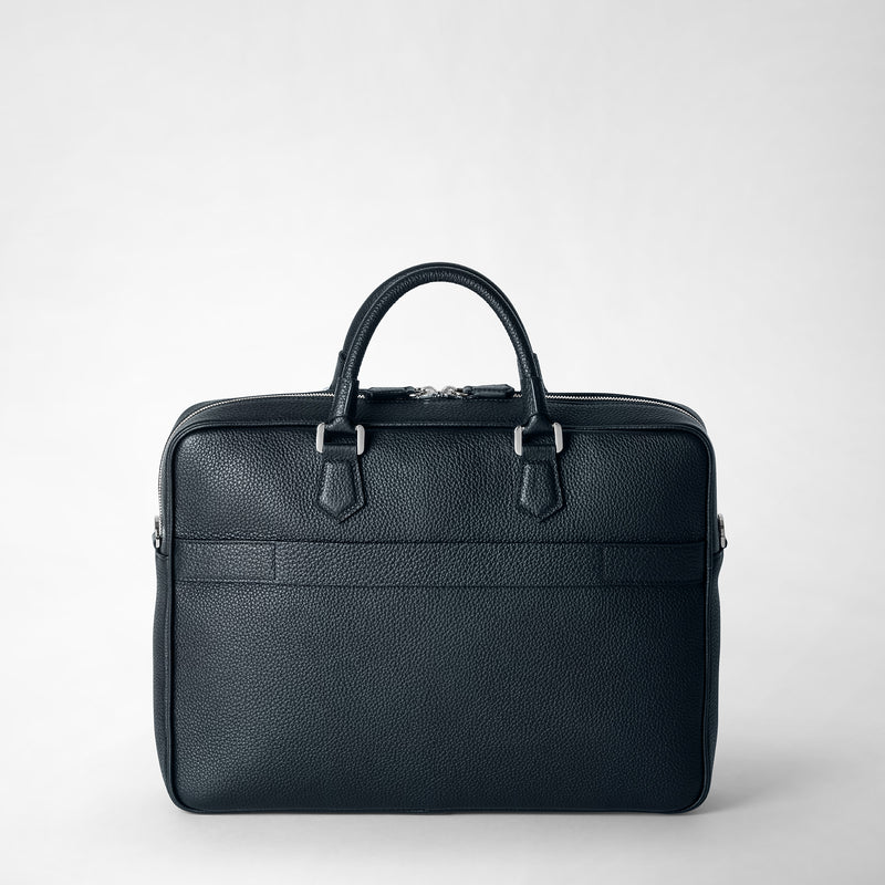 Serapian Borsa business slim in pelle cachemire blu navy Italia