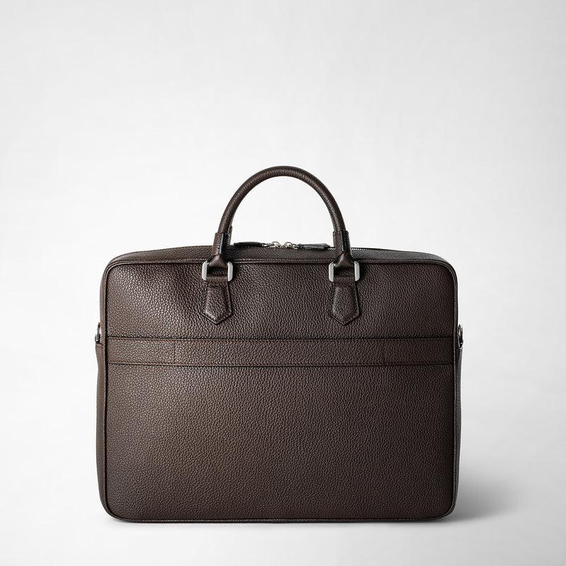 Serapian Borsa business slim in pelle cachemire espresso 2025