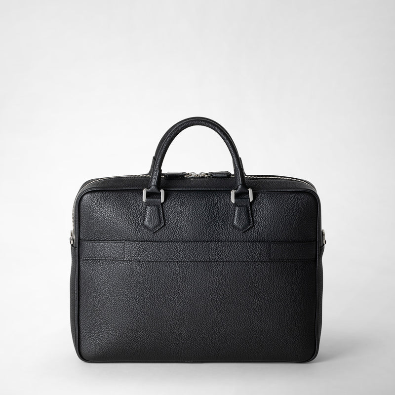 Serapian Borsa business slim in pelle cachemire nero In Linea