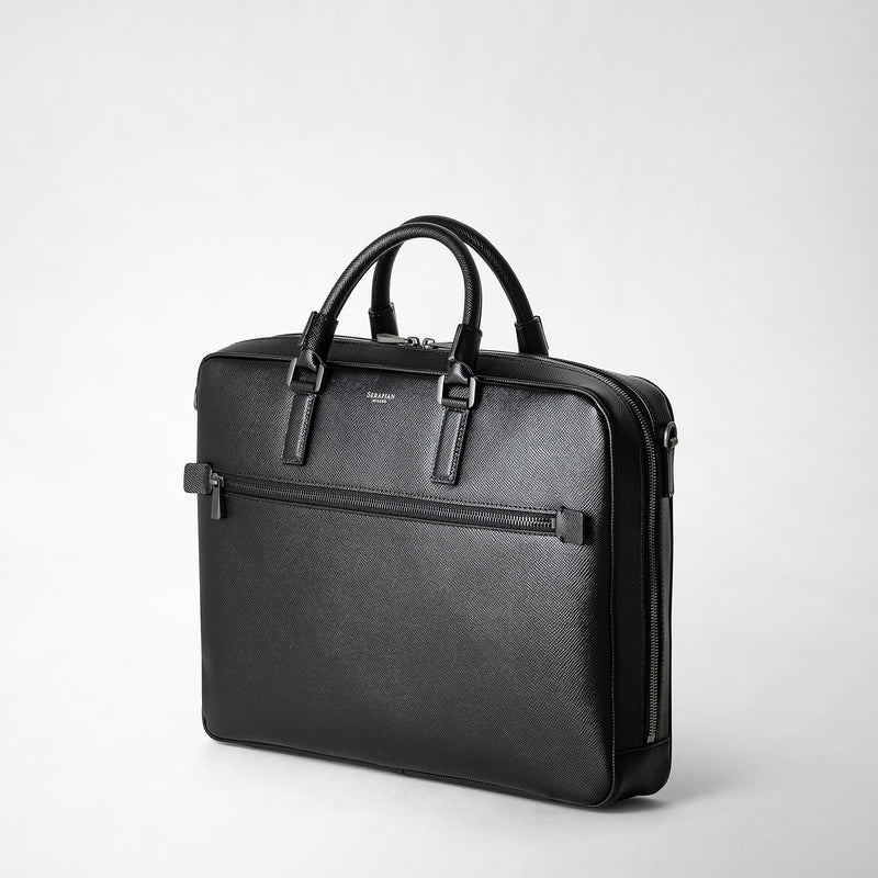 Serapian Borsa business slim in pelle evoluzione nero Nuovo