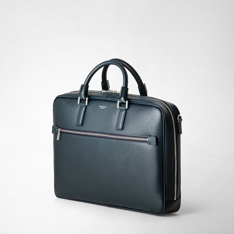 Serapian Borsa business slim in pelle evoluzione blu navy Qualità