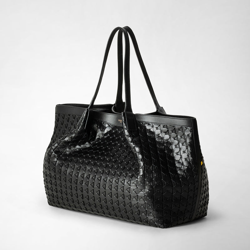 Serapian Tote bag secret in mosaico nero Acquista Ora