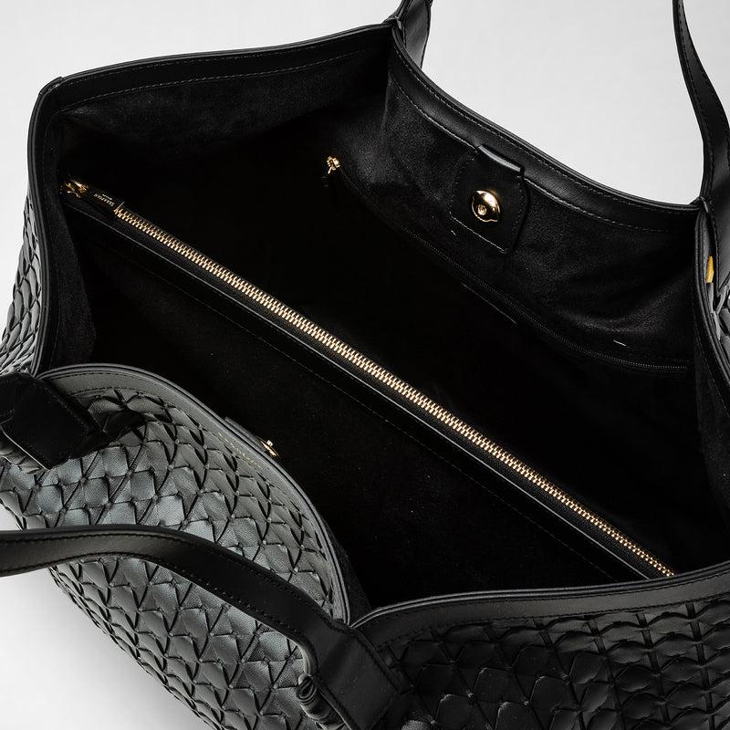 Serapian Tote bag secret in mosaico nero Acquista Ora