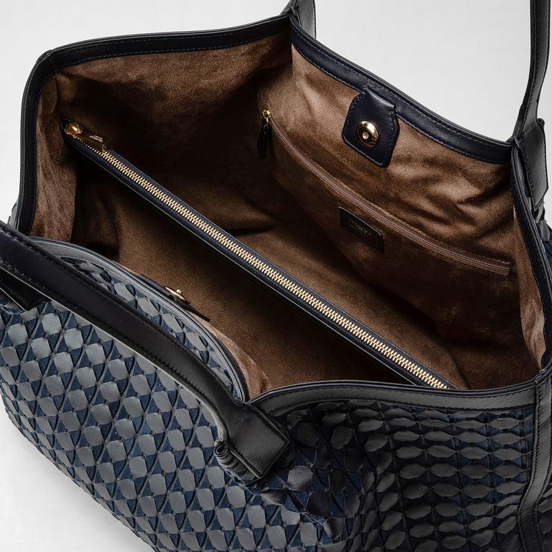 Serapian Secret tote bag in mosaico midnight blue Consegna Veloce