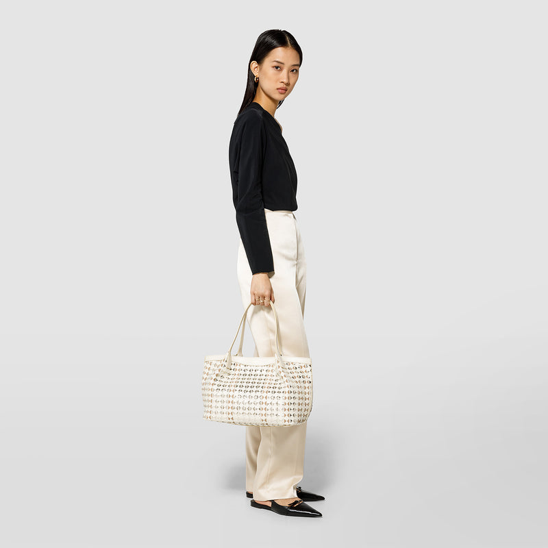 Serapian TOTE BAG SECRET PICCOLA IN MOSAICO ED ELAPHE