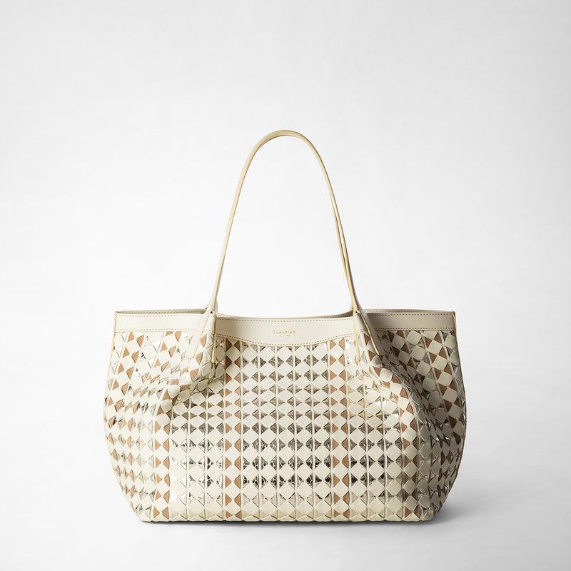 Serapian TOTE BAG SECRET PICCOLA IN MOSAICO ED ELAPHE Shopping Online