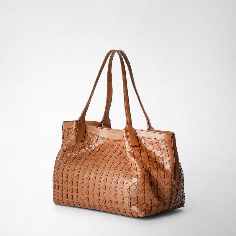 Serapian Small secret tote bag in mosaico tan Convenienza